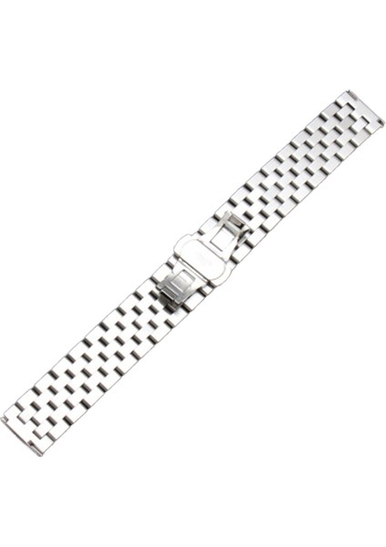 Kayış Erkek Izle Kayışı Katı Paslanmaz Çelik Bilezik Gümüş Kelebek Toka Watch Band | Bantları Izle (Yurt Dışından)