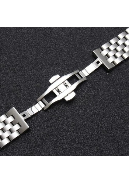 Kayış Erkek Izle Kayışı Katı Paslanmaz Çelik Bilezik Gümüş Kelebek Toka Watch Band | Bantları Izle (Yurt Dışından) fiyatları