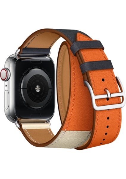 Inek Deri Çift Tur Askısı Apple Izle Iwatch Serisi Döngü Bilezik Değiştirme Çelik | Bantlar (Yurt Dışından)