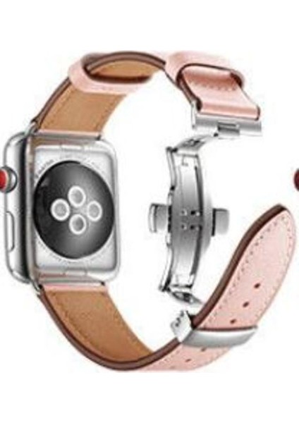 Deri Kayış Apple Watch Band Iwatch Serisi Için Bilezik Siyah / Gümüş / Gül Altın Toka Kemer | Bantlar (Yurt Dışından)