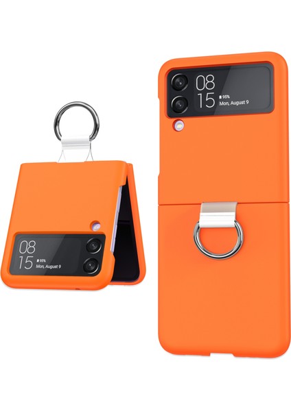 Galaxy Z Flip3 Için Pc + Pvc Telefon Kılıfı - Turuncu (Yurt Dışından)