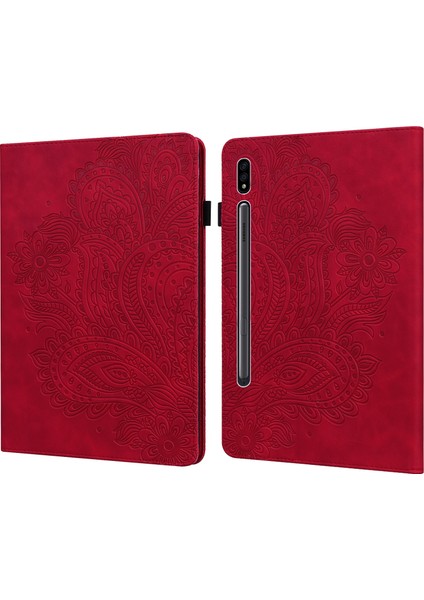 Samsung Galaxy Tab Için S8 / Galaxy Tab S7 T875 Tavuskuşu Kabartmalı Desen Tpu + Pu Yatay Flip Deri Kılıf, Tutucu ve Kart Yuvaları ve Cüzdan (Yurt Dışından)