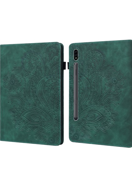 Samsung Galaxy Tab Için S8 / Galaxy Tab S7 T875 Tavuskuşu Kabartmalı Desen Tpu + Pu Yatay Flip Deri Kılıf, Tutucu ve Kart Yuvaları ve Cüzdan (Yurt Dışından)