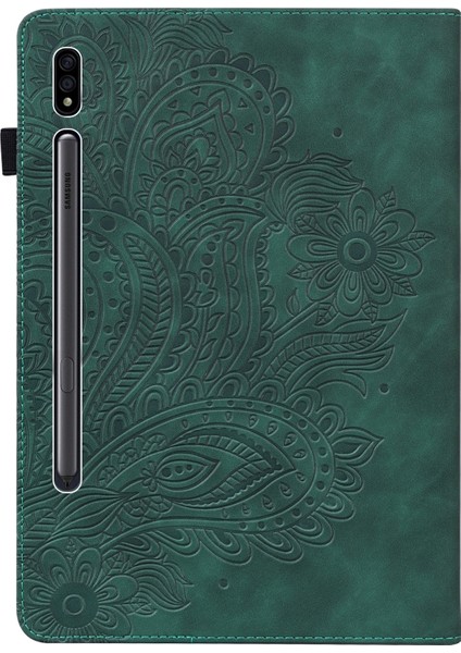 Samsung Galaxy Tab Için S8 / Galaxy Tab S7 T875 Tavuskuşu Kabartmalı Desen Tpu + Pu Yatay Flip Deri Kılıf, Tutucu ve Kart Yuvaları ve Cüzdan (Yurt Dışından)