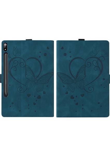 Samsung Galaxy Tab S8 Için / Galaxy Tab S7 T870 SM-T875 SM-T876B Aşk Kelebek Desenli Yatay Flip Deri Kılıf Tutucu ile (Yurt Dışından)