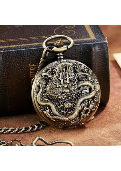 Lüks Mekanik Cebi Dragon Lazer Kazınmış Saat Hayvan Kolye Kolye El Sarma Saat Erkekler Fob Izle Zinciri | Cep ve fob Saatler (Yurt Dışından) fiyatları