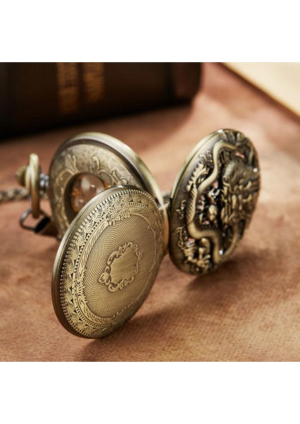 Lüks Mekanik Cebi Dragon Lazer Kazınmış Saat Hayvan Kolye Kolye El Sarma Saat Erkekler Fob Izle Zinciri | Cep ve fob Saatler (Yurt Dışından) modelleri