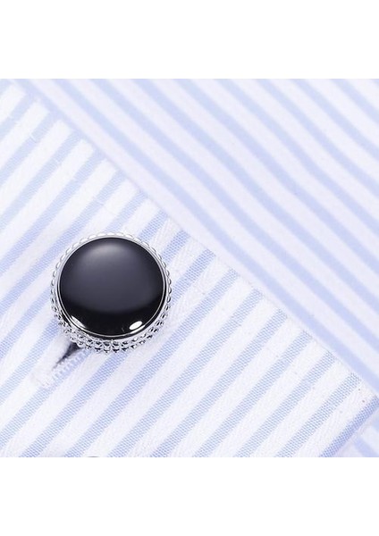 Erkek Markası Için Gömlek Kol Düğmeleri Manşet Düğmeleri Manşet Bağlantıları Yuvarlak Metal Düğün | Kravat Klipleri ve kol Düğmeleri (Yurt Dışından)