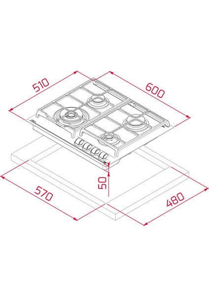 - Gzc 64320 Xbc St - Ankastre Exactflame Teknolojili Kristal Wok Gözlü Cam Gazlı Ocak - Döküm Izgara - Gri - 60 cm - 112570172 indirimleri