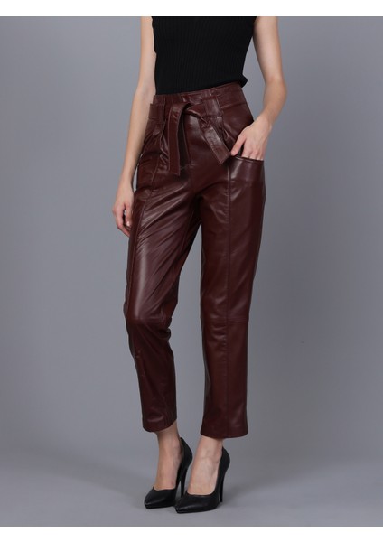 Basics & More Kadın Deri Pantolon