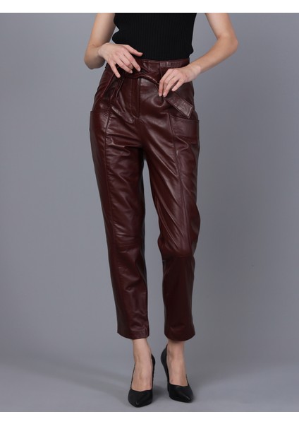 Basics & More Kadın Deri Pantolon