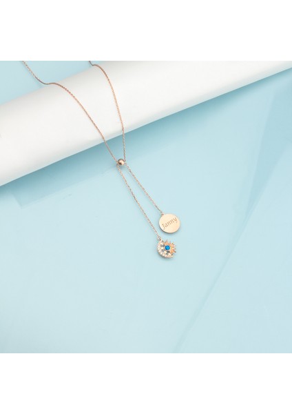 925 Ayar Gümüş Ay Güneş ve Plaka Sallantılı Ayarlanabilir Kolye fiyatları