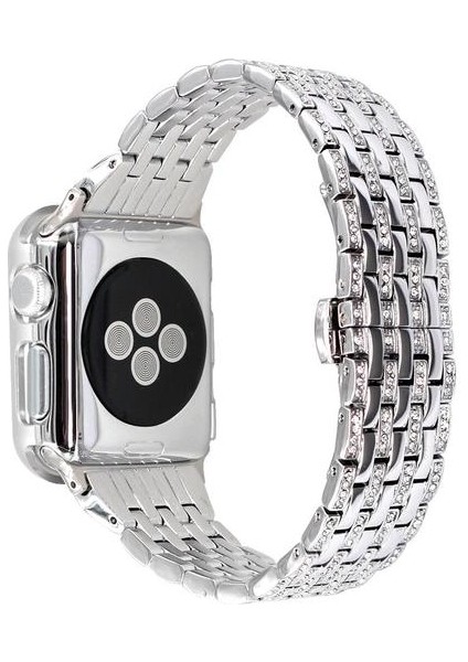 Lüks Paslanmaz Çelik Elmas Metal Bant Apple Watch Boncuk Çelik Kayış Iwatch Serisi | Watch Bands (Yurt Dışından)