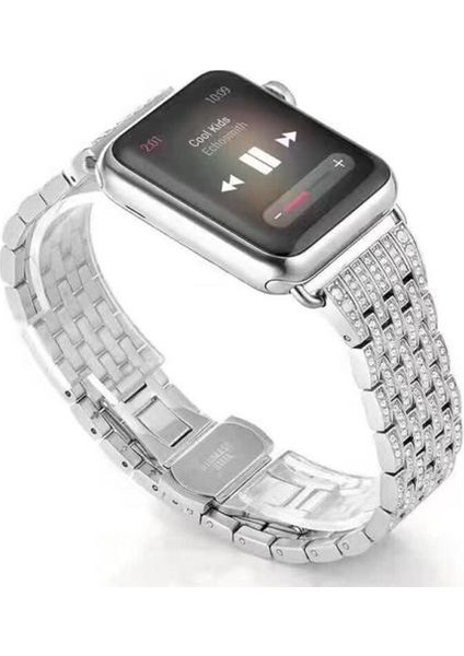 Lüks Paslanmaz Çelik Elmas Metal Bant Apple Watch Boncuk Çelik Kayış Iwatch Serisi | Watch Bands (Yurt Dışından) fırsatları