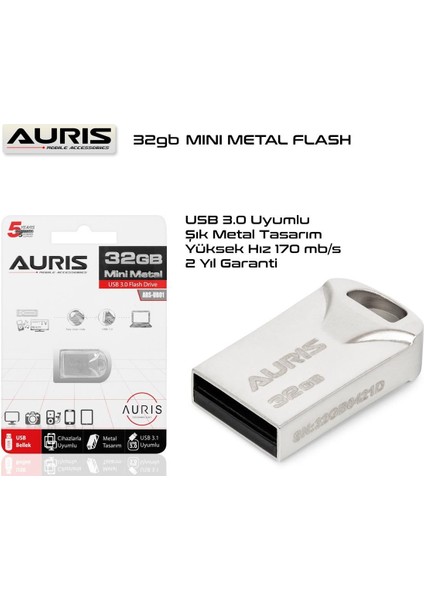 32 GB USB 3.0 Mini Metal Flash Bellek modelleri