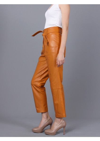 Basics & More Kadın Deri Pantolon