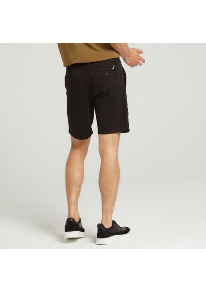 Nautıca Erkek Siyah Slım Fıt Bermuda Şort BC25800T.0TB fiyatları