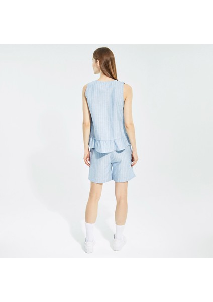 Nautıca Kadın Mavi Oversıze Kolsuz Gömlek 25W409T.4ES fiyatları