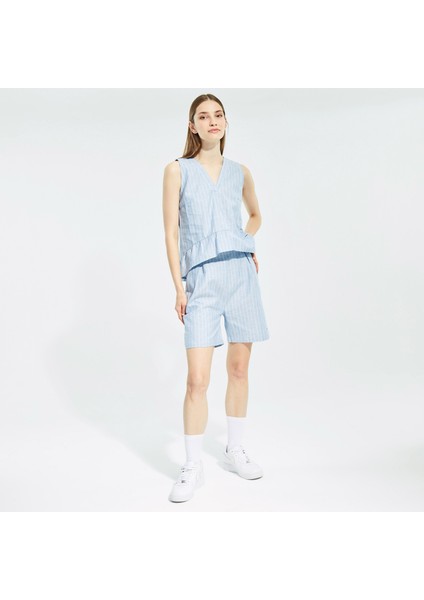 Nautıca Kadın Mavi Oversıze Kolsuz Gömlek 25W409T.4ES modelleri