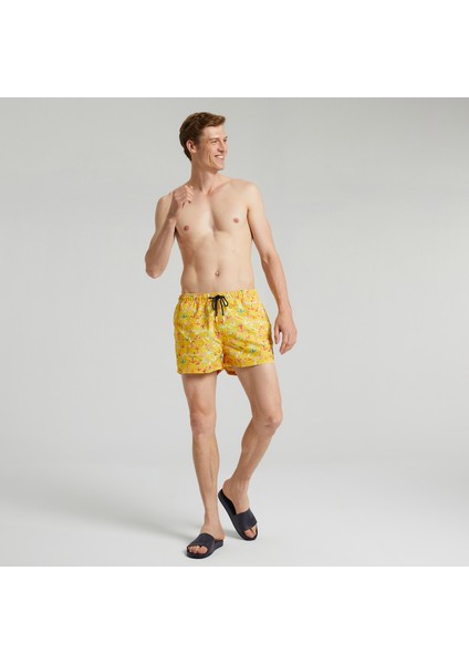Nautıca Erkek Sarı Standart Fıt Şort Mayo T25414T.70E