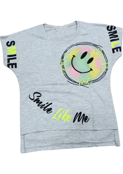 Kız Çocuk Smile Emojili Tişört