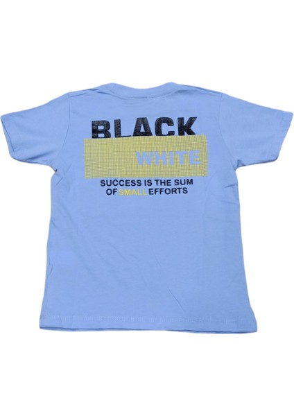 Erkek Çocuk Black White Çift Taraf Yazı Desenli Tişört fiyatları