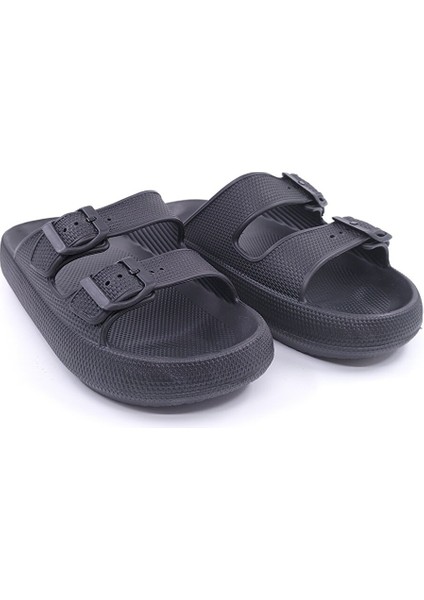 Eva Çift Toka Siyah Unisex Terlik modelleri