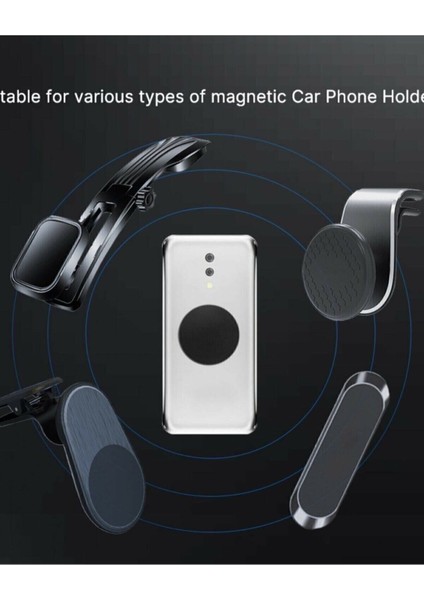 2ADET Telefon Araç Içi Tutucu Stant Metal Plaka Magnetic Mıknatıslı Tutucular Için Metal Saç Seti 3m