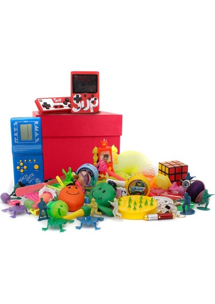 Nostaljik Hediye Özel Kırmızı Oyuncak Kutusu Mavi Tetris ve Kırmızı Nostaljik Atari fiyatları