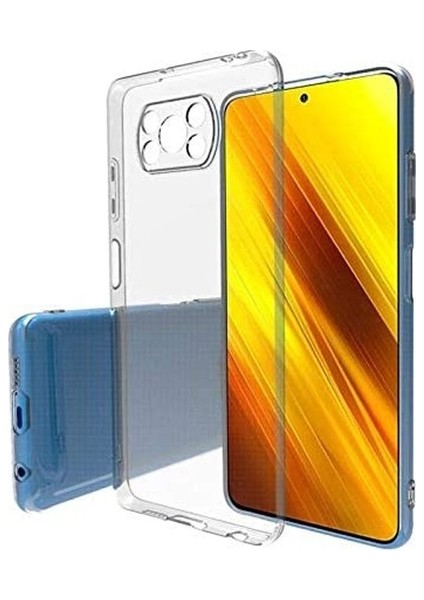 Poco X3 Pro Kılıf Şeffaf Silikon Kamera Korumalı 3D