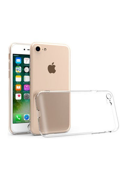 Apple iPhone 7 8 Kılıf Şeffaf Silikon Kamera Korumalı 3D