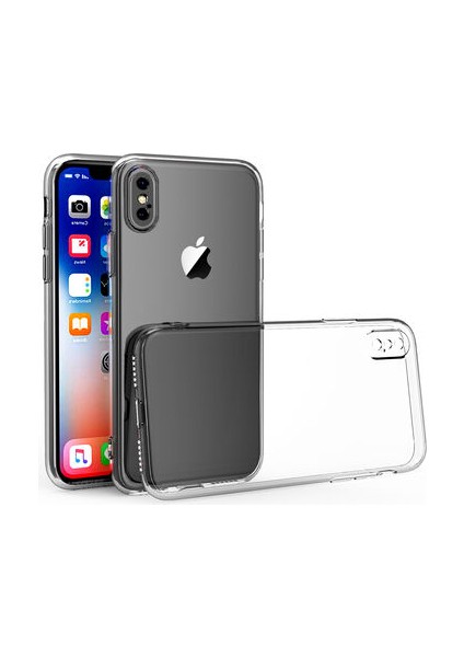 Apple iPhone x Xs Kılıf Şeffaf Silikon Kamera Korumalı 3D