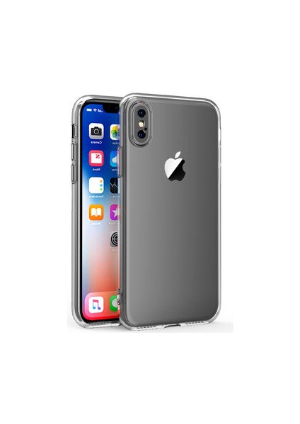 Apple iPhone x Xs Kılıf Şeffaf Silikon Kamera Korumalı 3D