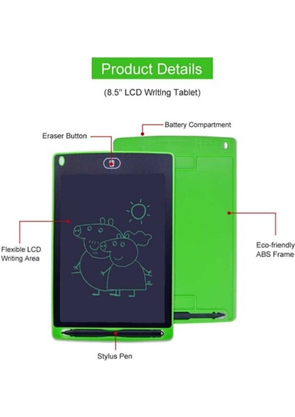 12" Büyük Boy Dijital Çocuk Yazı Tahtası Grafik Çizim Tableti LCD 12" Inc Ekran