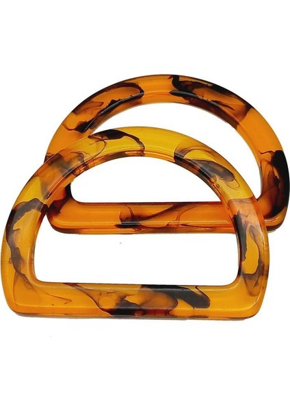 D Model Leopar Desen Kehribar Renk Akrilik Çanta Sapı