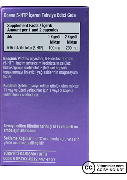 Ocean 5-Htp 100 Mg 30 Kapsül