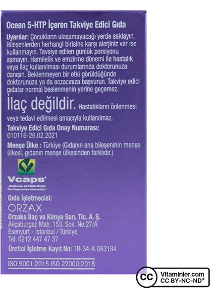 Ocean 5-Htp 100 Mg 30 Kapsül