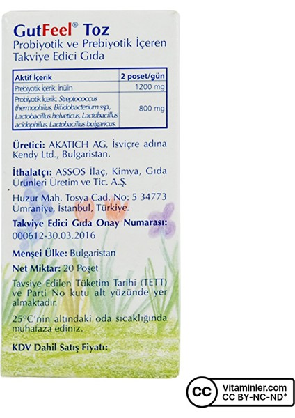 Gut Feel Probiyotik Prebiyotik 20 Saşe modelleri