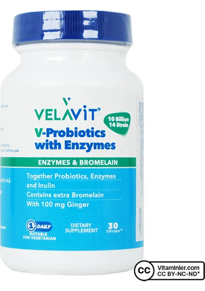 V-Probiotics With Enzymes 30 Kapsül