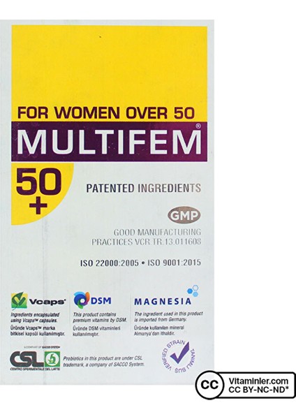 Suda Vitamin Multifem 50+ Multivitamin 50 Kapsül