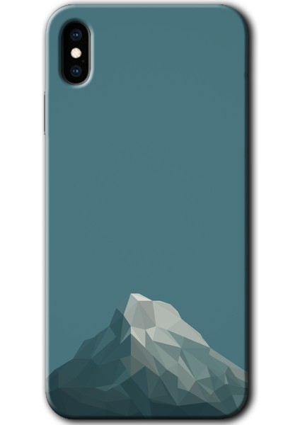 Apple iPhone Xs Max Kılıf Hd Desen Baskılı Arka Kapak + Temperli Cam - Alone Mountain