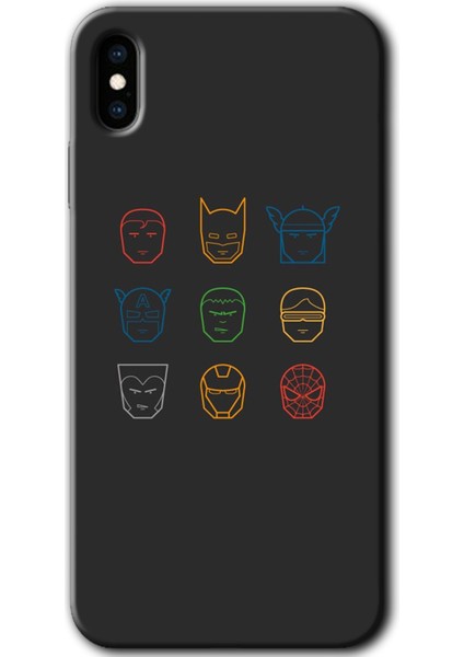 Apple iPhone x Kılıf Hd Desen Baskılı Arka Kapak - Avengers Minimalism