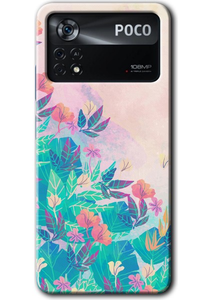 Poco X4 Pro Kılıf Hd Desen Baskılı Arka Kapak - Çizim Yapraklar