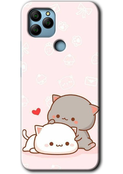 General Mobile Gm 22 Plus Kılıf Hd Desen Baskılı Arka Kapak - Kedi Aşkı