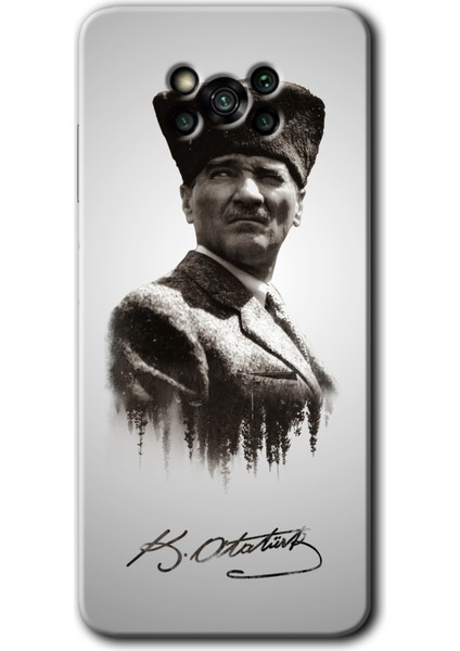 Poco X3 Pro Kılıf Hd Desen Baskılı Arka Kapak - Mustafa Kemal Atatürk