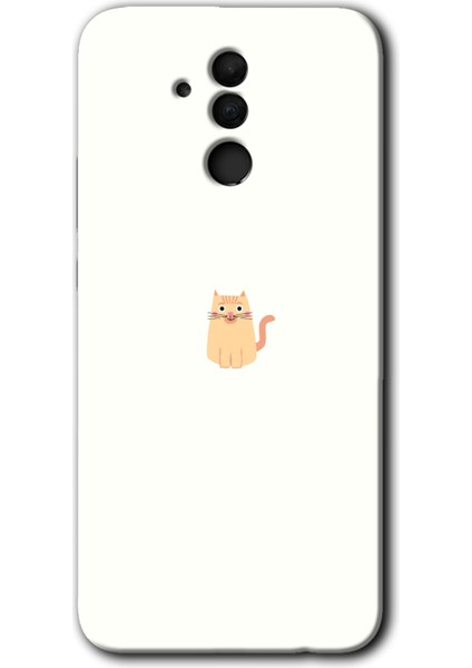 Huawei Mate 20 Lite Kılıf Hd Desen Baskılı Arka Kapak - Cat Minimalism