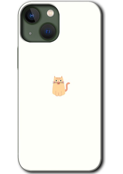 Apple iPhone 13 Mini Kılıf Hd Desen Baskılı Arka Kapak - Cat Minimalism