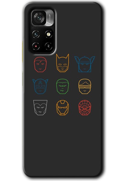 Poco M4 Pro 5g Kılıf Hd Desen Baskılı Arka Kapak - Avengers Minimalism