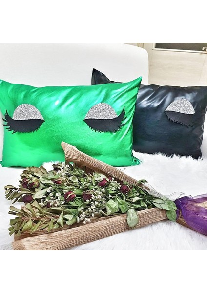 Lame Kumaş Kirpik Kırlent Kılıfı 2'li Set 35 x 55 Cm