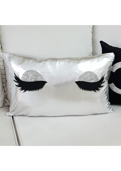 Lame Kumaş Kirpik Kırlent Kılıfı 35 x 55 Cm